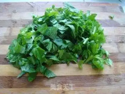 Make Celery leaves and tofu step 2
