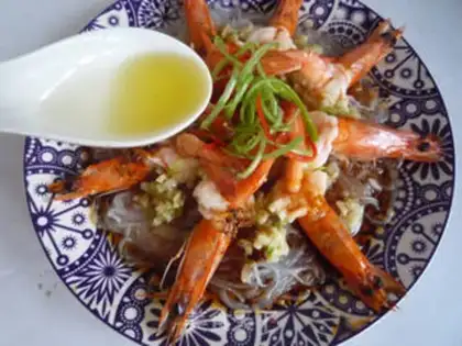 Make Garlic fan steamed shrimp step 14