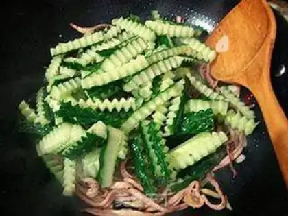 Make Spicy cucumbers fire the fish step 8