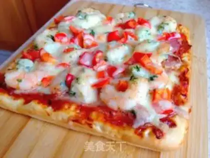 Make Garlic prawn Pizza step 13