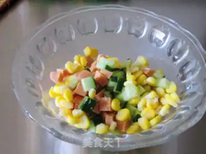 Make Ham corn salad toast step 3