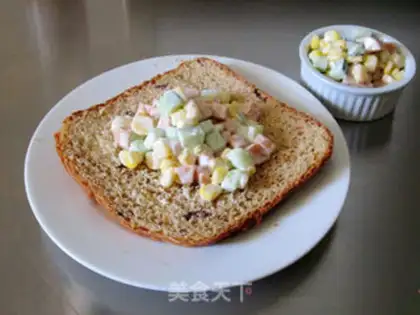 Make Ham corn salad toast step 5