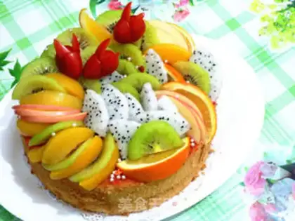 Make Fruit birthday cake step 3