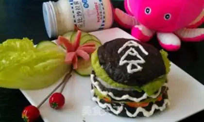 Make Burger cake sushi step 17