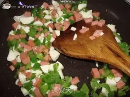 Make Corn grains of ham step 7