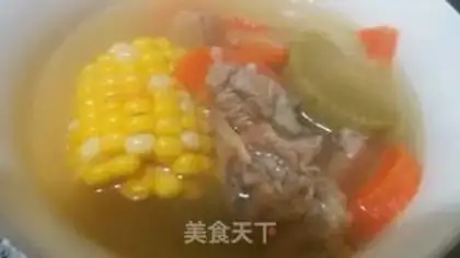 Make Blue radish and rice pork soup step 2