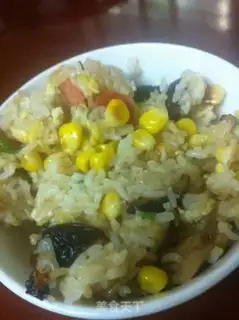 Make Corn mushroom fried rice step 2