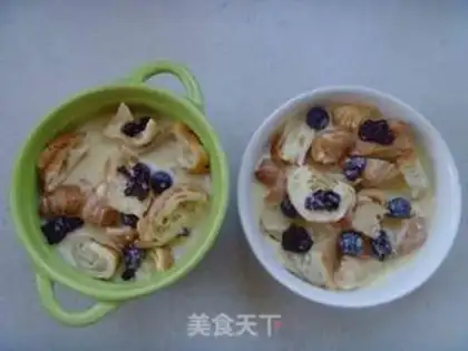 Make Blueberry bread pudding step 3