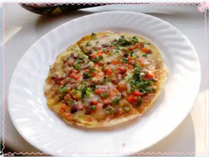 Make Ham egg pizza step 9