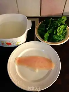 Make Cod spinach congee step 0