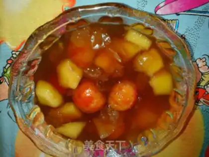 Make Double fruit stew, snow Lotus step 4