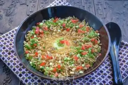 Make Gold rice steamed eggs step 12