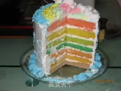 Make Rainbow cake step 4