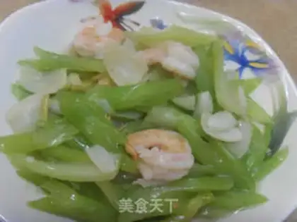 Make Celery lily shrimp step 4