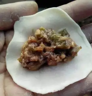 Make Sweet pepper abalone mushroom dumplings step 4