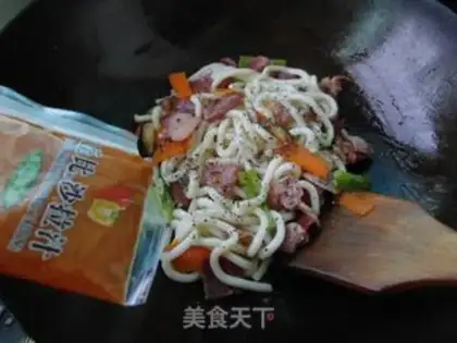 Make Black pepper bacon fried urn noodles step 8