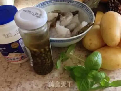 Make Blue pepper cream shrimp balls step 0