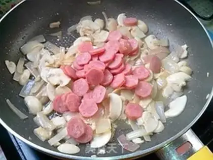 Make Mushroom sausage rice step 9