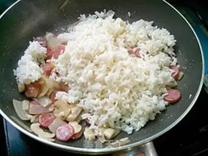 Make Mushroom sausage rice step 10
