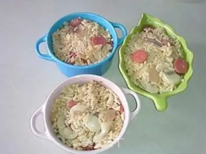 Make Mushroom sausage rice step 12