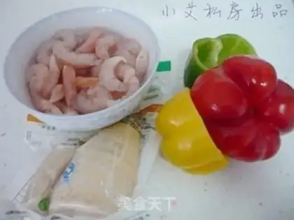 Make Piper peppers, fried shrimp step 0