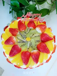 Make Fruit birthday cake step 9