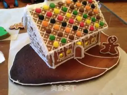 Make Christmas gingerbread house step 20