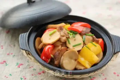 Make Pepper apricot mushroom step 8