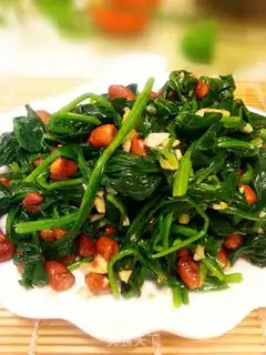 Make Spinach with peanuts step 7