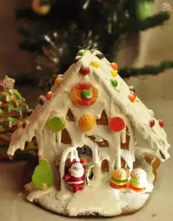 Make Sweet gingercake house step 16