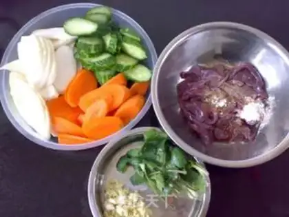 Make Three-coloured pork liver step 0