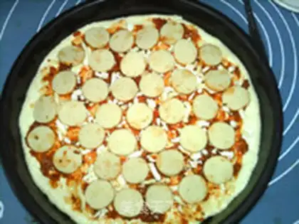 Make Mushroom chicken sausage pizza step 8