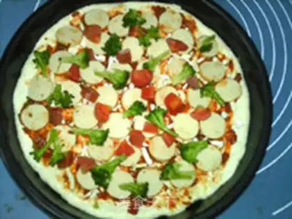 Make Mushroom chicken sausage pizza step 9