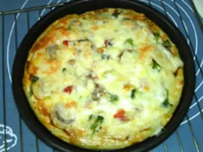 Make Mushroom chicken sausage pizza step 15