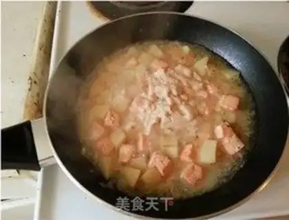 Make Salmon fish cream potato soup step 7