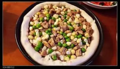 Make Black pepper chicken Dish Pizza step 25
