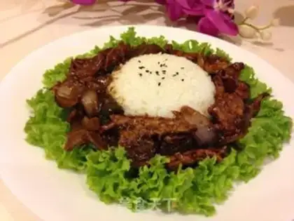Make Black pepper pork rice step 9