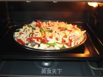 Make Weenie mushroom pizza step 12