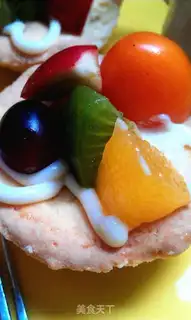 Make A colourful fruit tower step 7