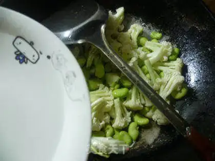 Make Ham sausages, beans, broccoli step 5