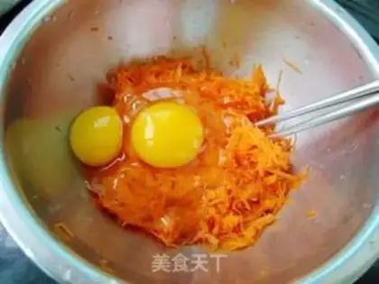 Make Carrot egg pancakes step 3