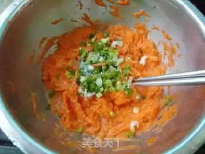 Make Carrot egg pancakes step 4