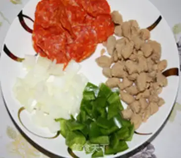 Make Salami sausage beef pizza step 2