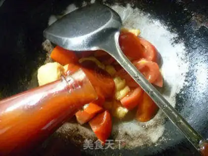 Make Tomato fried tofu step 5