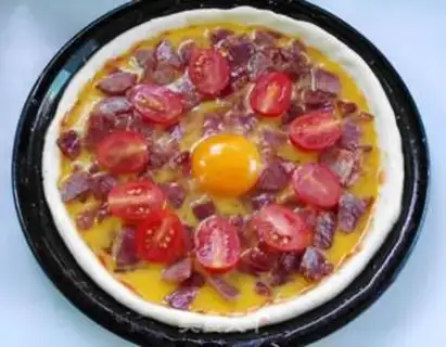 Make Bacon egg pizza step 11