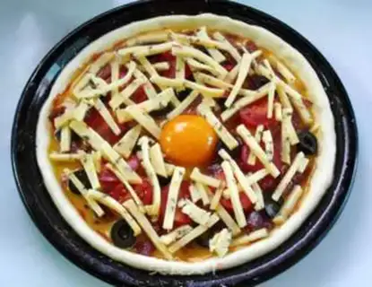 Make Bacon egg pizza step 12