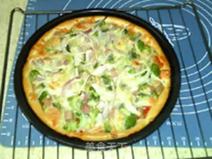 Make Ham sausage orchid pizza step 10