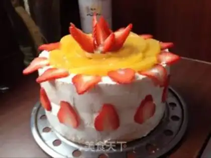 Make Peach birthday cake step 5