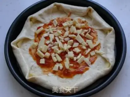 Make Salami heart pizza step 17