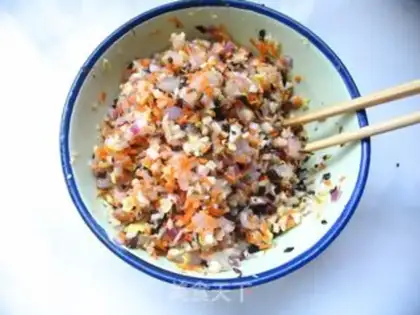 Make Three shrimp dumplings step 6